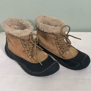 JBU by Jambu Jane Pull-On Waterproof Cold-Weather Ankle Boots-Tan/Black-Women 8